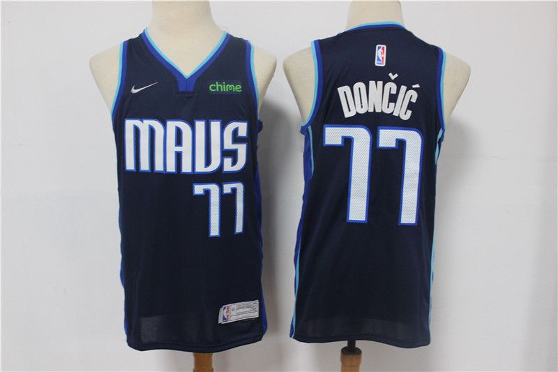 Men Dallas Mavericks 7 Doncic Black 2021 Nike Playoff bonus NBA Jersey